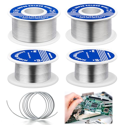 Lötdraht 1mm, 4 Stück Lötzinn, Lötzinn mit Flussmittel, Bleifreies Lot mit Kolophonium Kern, Soldering Wire, Elektronik Lötdraht Auf Rolle, Draht Lötmittel, Spule Löt-Zinn für Elektrolöten Heimwerken Lötdraht 1mm, 4 Stück Lötzinn, Lötzinn mit Flussmittel, Bleifreies Lot mit Kolophonium Kern, Soldering Wire, Elektronik Lötdraht Auf Rolle, Draht Lötmittel, Spule Löt-Zinn für Elektrolöten Heimwerken von Nizirioo