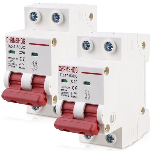 Nizirioo 2 Stück Leitungsschutzschalter, DC 1000V 20A 2 Polig DZ47-63 für Photovoltaik-Systeme, Trennschalter Schutzluftschalter, Sicherungsautomat, Mini Leistungsschalter, 35mm DIN-Schienenmontage Nizirioo 2 Stück Leitungsschutzschalter, DC 1000V 20A 2 Polig DZ47-63 für Photovoltaik-Systeme, Trennschalter Schutzluftschalter, Sicherungsautomat, Mini Leistungsschalter, 35mm DIN-Schienenmontage von Nizirioo