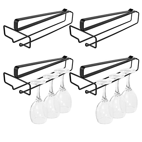 Nizirioo 4 Pcs Weingläser Halter, Weinglashalter Hängend Hängender Weinglas Halterung Unter Schrank Weinglashalterung Stemware Racks Gläserhalterung Schrankeinsatz Für Hausbar Küche Bar Restaurant von Nizirioo