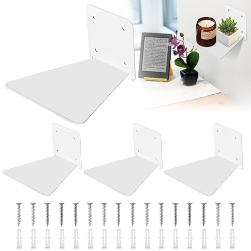 Nizirioo 4 Pieces Unsichtbares Bücherregal, Floating Bookshelf, Invisible Bücherregal Schwebendes Bücherregal Bücherregal Weiß Floating Shelves Wall for Home, Office, Classroom, Library von Nizirioo