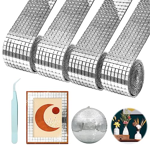 4 Bilder 5856 Stück Mosaik Spiegel, 5 X 5 Mm Mini Spiegelmosaiksteine, Mosaik Spiegelfliesen Mini Spiegel Aufkleber Glas Quadratische Selbstklebende Mosaikfliesen Aufkleber Für Diy Handwerk von Nizirioo