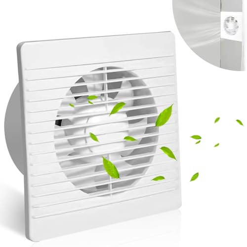 Nizirioo Badlüfter Ø 100mm Wandventilator Lüfter: Badezimmer Lüfter Abluftventilator mit Kabel, Wandmontage Geräuschloser Betrieb für Küche WC Bad Geringer Energieverbrauch Weiß von Nizirioo