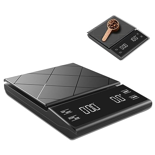 Nizirioo Digitale Kaffeewaage mit Timer: USB Wiederaufladbare Küchenwaage, Multifunktions Digitalküchen Lebensmittelwaage mit Timer 3 kg / 0,1 g zum Aufbrühen, Küchenwaage mit LED-Touchscreen Nizirioo Digitale Kaffeewaage mit Timer: USB Wiederaufladbare Küchenwaage, Multifunktions Digitalküchen Lebensmittelwaage mit Timer 3 kg / 0,1 g zum Aufbrühen, Küchenwaage mit LED-Touchscreen von Nizirioo