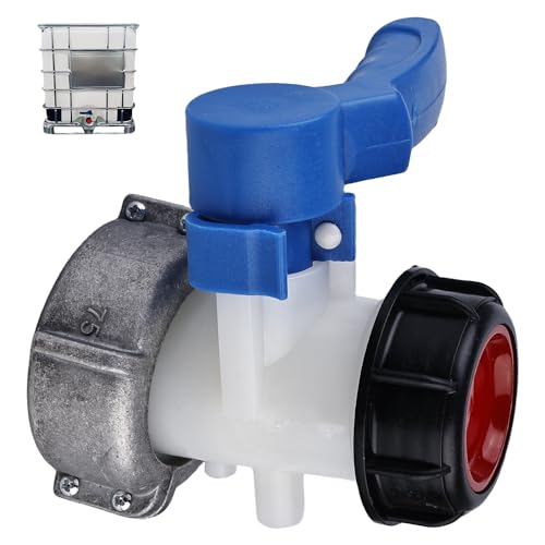 Nizirioo IBC-Wassertank Universal Adapter: Container Klappenhahn Absperrhahn 75mm Schlauchanschluss Auslaufhahn, IBC Container Auslass Regelventil Für IBC Ablasshahn Regentonne Kanister Container von Nizirioo