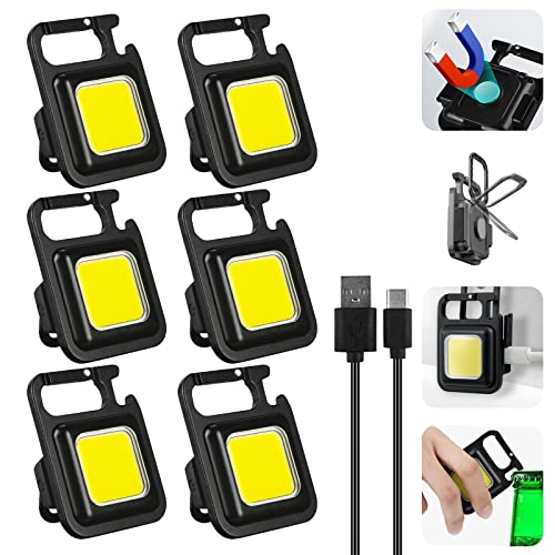 Nizirioo Mini Led Lampe - Arbeitslampe 6 Stück, Wasserdicht Inspektionsleuchten 800 Lumen Magnetisches Mechanikerlicht Tragbare mit USB Aufladen COB Taschenlampen für Camping Reparatur Notbeleuchtung von Nizirioo