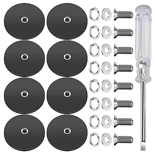 Nizirioo Neodym Magnete Gummiert Extra Stark 8 Stück Groß Magnete Stark Ø 43mm mit M6 Außengewinde und Schraubendreher 10 kg Haftkraft, Magneten Schraubbar für Schrauben Öse oder Haken von Nizirioo