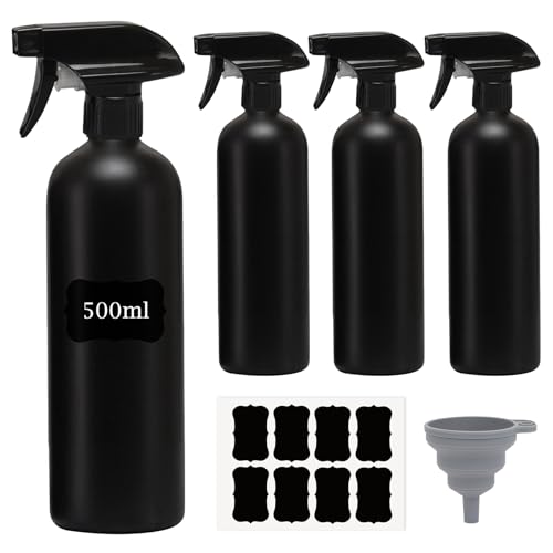 Nizirioo Sprühflaschenschwarz, Pflanzen Wasserspritze Blumensprüher Sprühflaschen, 4 Stk 500ml Sprühflaschen, Leere Wassersprühflasche für Pflanzen Blumen Haushalt Garten von Nizirioo