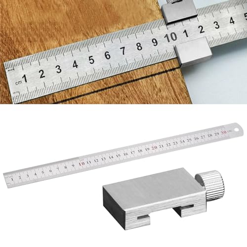 Nizirioo Streichmaß Edelstahl Anschlaglineal: 30 cm Streichmaß Anschlaglineal mit Anschlag, Metall Linealanschlag Anreisswerkzeug für Holzbearbeitung, Heimwerken, Handwerk Nizirioo Streichmaß Edelstahl Anschlaglineal: 30 cm Streichmaß Anschlaglineal mit Anschlag, Metall Linealanschlag Anreisswerkzeug für Holzbearbeitung, Heimwerken, Handwerk von Nizirioo
