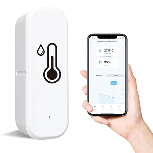 Nizirioo WiFi Thermometer Smart Hygrometer Innen WiFi-Hygrometer Kabelloser Temperatur Feuchtigkeitssensor mit Fernüberwachung, Benachrichtigungsalarm, Datenspeicherung &Export für Babyzimmer, Garage Nizirioo WiFi Thermometer Smart Hygrometer Innen WiFi-Hygrometer Kabelloser Temperatur Feuchtigkeitssensor mit Fernüberwachung, Benachrichtigungsalarm, Datenspeicherung &Export für Babyzimmer, Garage von Nizirioo