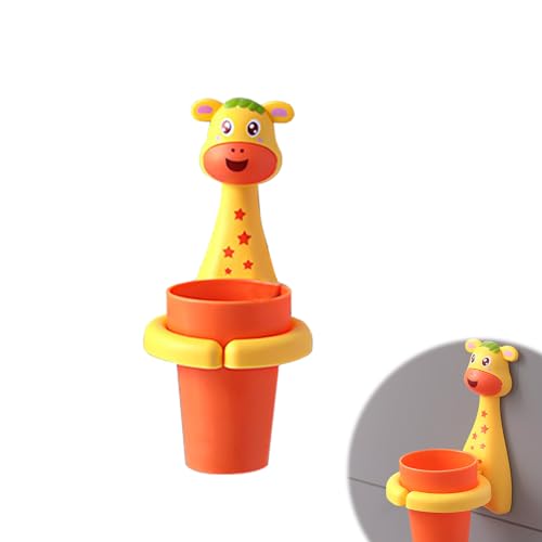 Nizirioo Zahnbürstenhalter für Kinder, Kinder Zahnbürstenhalter mit Tasse, Zahnbecherhalter ohne Bohren, Zahnbürstenhalter Wand, Niedliche Zahnbürstenhalter für Babys Und Kinder (Süßes REH) von Nizirioo