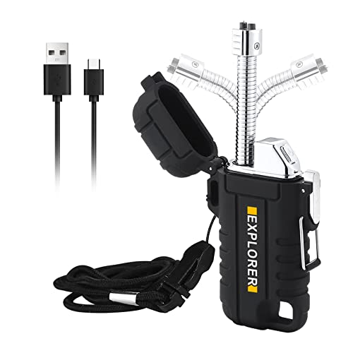 Wasserdichtes Feuerzeug Elektrisch USB Feuerzeug: Nizirioo Wiederaufladbares Feuerzeug Einziehbarer 360-Grad-flexibler Hals Wind- und Wasserdicht für Camping Wandern überlebensausrüstung von Nizirioo