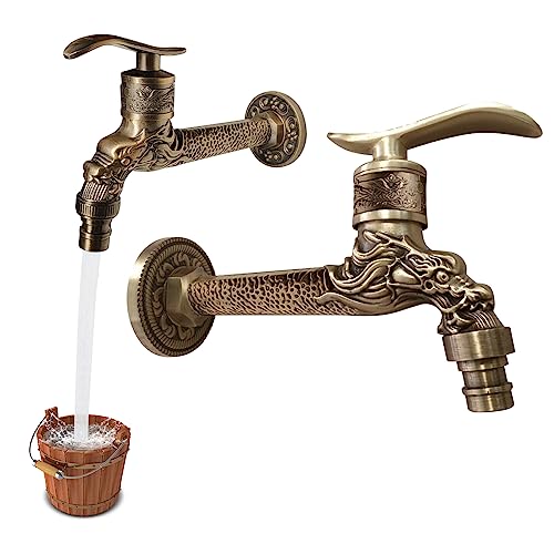 Wasserhahn Garten Antik Langer Griff: Nizirioo Wasserhahn Garten Langer Griff aus Bronze Wasserhahn, Altmodischer Wasserhahn, Wasserhahn Garten Antik für Küche Badezimmer Toilette Balkon Outdoor von Nizirioo
