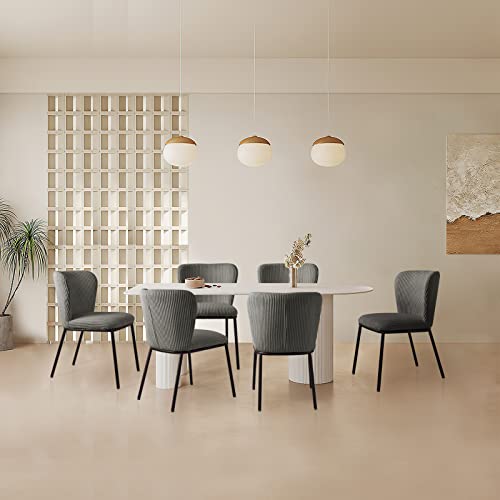 Nizzenithal Küchenstühle 6er-Set, Mid Century Modern Esszimmerstühle, Grau von Nizzenithal