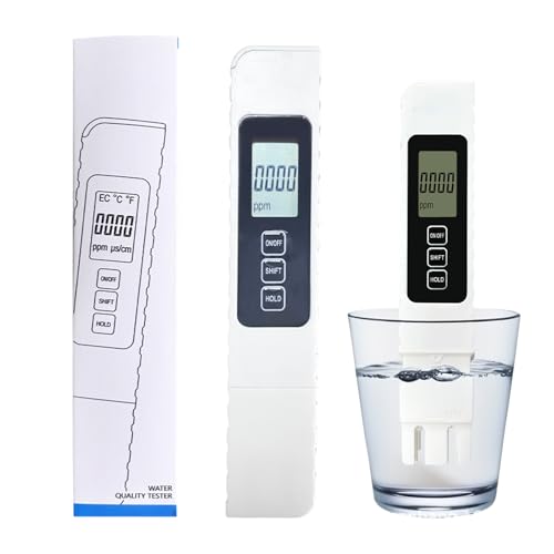 Njidher Wasserqualitätsanalysator | TDS-Digital-Messgerät für Trinkwasser | tragbares digitales Präzisionswerkzeug mit einer Reichweite von 0-9990ppm für Aquarien, Hydrokulturen und Spas von Njidher