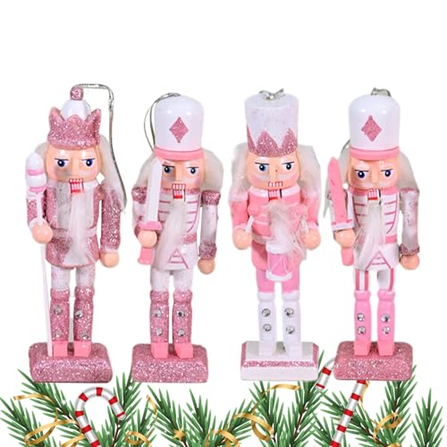Njidher Weihnachtsnussknacker | 4 Stück Rosa Nussknacker Deko Für Weihnachten,Holz Figuren Festliche Sammelobjekte Deko | Für Thanksgiving Halloween Party Wohnzimmer Küche Njidher Weihnachtsnussknacker | 4 Stück Rosa Nussknacker Deko Für Weihnachten,Holz Figuren Festliche Sammelobjekte Deko | Für Thanksgiving Halloween Party Wohnzimmer Küche von Njidher