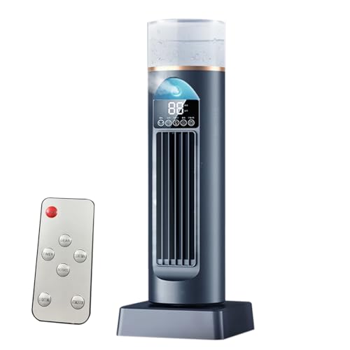 Luftkühler Ventilator | Ventilator Mit Fernbedienung - Verdunstungskühler Stufenlos Einstellbar Luftbefeuchter Mit Timer & Fernbedienung, Lüfter Ohne Rotor Für Homeoffice Und Wohnung von Nkmujil