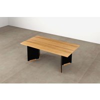 Couchtisch Md1 // Modern Und Gemütlich Massivholz Eiche Esche Natürliches Design Metall Schwarze Beine von Nl3designBG