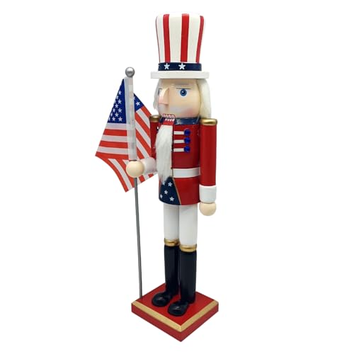 Soldatenfigur 4. Unabhängigkeitstag Ornament Tisch Holz Soldat Urlaub Eingang Sammlung patriotische Holzskulptur Vintage Display Unabhängigkeitstag von Nlrlo