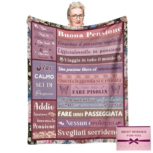 NlsqEU Ruhestand Geschenk Frauen, Ruhestand Geschenk Decke, Rentner Geschenk für Männer Frauen Kuscheldecke Renteneintritt Kollegen Abschiedsgeschenk Ruhestand Decke 59 * 51 Zoll (Italienisch) von NlsqEU