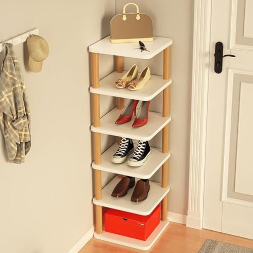 Nmbol Wooden Shoe Rack with 6 Levels,6 Layer Shoe Rack,Narrow Shoe Rack,Schuhregal Aus Holz,Shoe Rack,Storage Racks,Space Saving,Sturdy for Entrance,Living Room, Bedroom von Nmbol