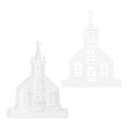 Nmkeqlos Kirchenfenster-Silikonform,Kirchen-Silikonformen - Kreuz-Kirchen-Ornamentformen - Plug-in-Formen, Ornamente, Silikonform, DIY, Gips, Beton, Harz, Gipsherstellungsform von Nmkeqlos