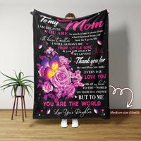 Für Meine Mutter Decke, Rosen Und Schmetterling Familie Decke Für Mama, Decken Geschenk, Weihnachtsdecke von NnhCraft