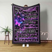 Für Meine Enkelin Decke, Personalisierte Namensdecke, Violette Schmetterlingsdecke, Opa-Decke, Familiendecke - Decken Für Mädchen von NnhCraft