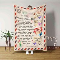 Für Meine Tochter Decke, Personalisierte Namensdecke, Briefdecke, Papa-Decke, Familiendecke, Decken Für Mädchen, Decke Geschenke von NnhCraft