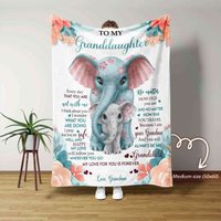 To My Granddaughter Decke, Individuelle Namensdecke, Elefant-Decke, Opa-Decke, Familiendecke - Decken Für Mädchen Und Jungen von NnhCraft