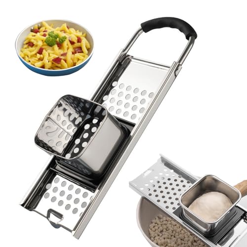 Nnicorns Spätzlehobel Edelstahl, Spätzlepresse mit Teigschlitten, Spätzlepresse mit Gummigriff, Spätzlereibe Ist Spülmaschinenfest-Spätzlereibe für Topfdurchmesser bis zu 30 cm von Nnicorns