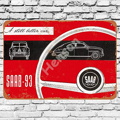 1956 Saab 93 Blechschild Metall Plakat Warnschild Retro Eisenblech Plakette Jahrgang Poster Schlafzimmer Familie Wand Aluminium Kunstdekor von No/Brand