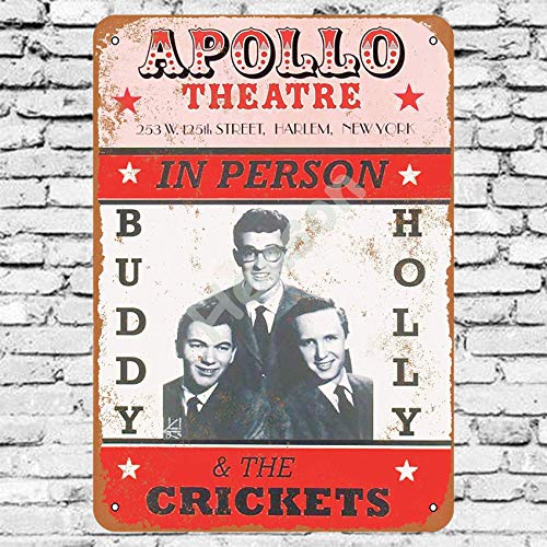 1957 Buddy Holly at The Apollo Theatre Harlem Blechschild Metall Plakat Warnschild Retro Eisenblech Plakette Jahrgang Poster Schlafzimmer Familie Wand Aluminium Kunstdekor von No/Brand
