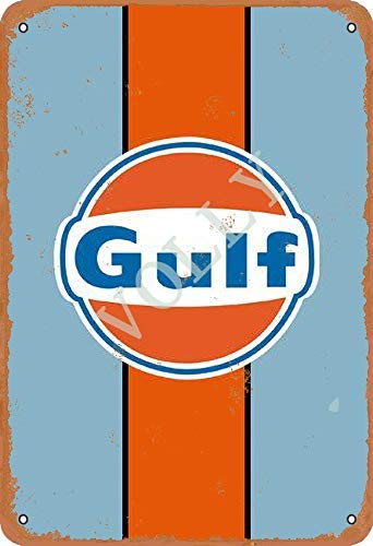 Gulf Oil Blechschild Metall Plakat Warnschild Retro Eisenblech Plakette Jahrgang Poster Schlafzimmer Familie Wand Aluminium Kunstdekor von No/Brand