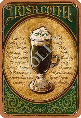 No/Brand Irish Coffee Blechschild Metall Plakat Warnschild Retro Eisenblech Plakette Jahrgang Poster Schlafzimmer Familie Wand Aluminium Kunstdekor von No/Brand