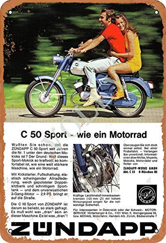 No/Brand Zündapp C 50 Sport Wie EIN Motorrad Blechschild Metall Plakat Warnschild Retro Eisenblech Plakette Jahrgang Poster Schlafzimmer Familie Wand Aluminium Kunstdekor von No/Brand