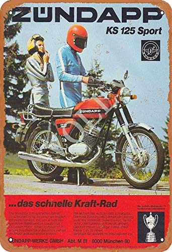 No/Brand Zündapp Ks 125 Sport Das Schnelle Kraft-Rad Blechschild Metall Plakat Warnschild Retro Eisenblech Plakette Jahrgang Poster Schlafzimmer Familie Wand Aluminium Kunstdekor von No/Brand