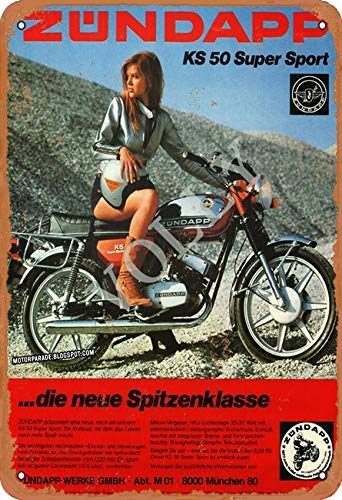 No/Brand Zündapp Ks 50 Super Sport Die Neue Spitzenklasse Blechschild Metall Plakat Warnschild Retro Eisenblech Plakette Jahrgang Poster Schlafzimmer Familie Wand Aluminium Kunstdekor von No/Brand