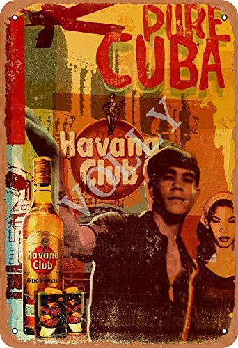 Pure Cuba Havana Club Rum Blechschild Metall Plakat Warnschild Retro Eisenblech Plakette Jahrgang Poster Schlafzimmer Familie Wand Aluminium Kunstdekor von No/Brand