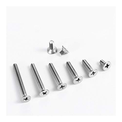Lag Schrauben 20 / 50Pcs M2.5 DIN965 GB819 304 Edelstahl Flachkopf Senkkopf Kreuz Maschinenschrauben HW029 Tippen Sie Bolzen (Color : 8mm, Size : M2.5) von No Logo