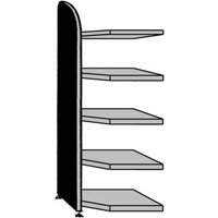 9844 Akteneckregal-Anbaumodul (B x H) 620mm x 1900mm Stahl, Holz lackiert, pulverbeschichtet Lichtgr von No Name