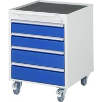 RAU Rollcontainer Lichtgrau, Enzian-Blau (B x H x T) 580 x 745 x 650mm Anzahl der Schubfächer: 4 05 von RAU