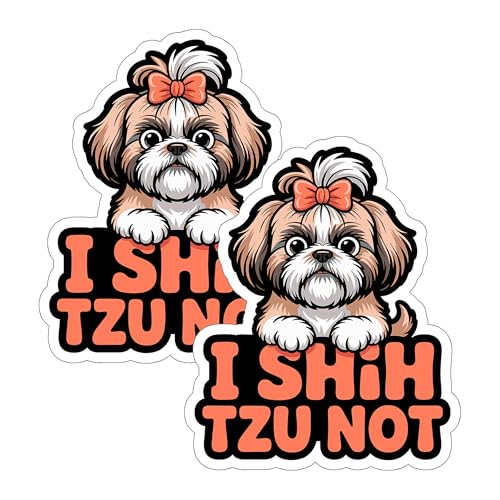 ID45039 I Shih Tzu Not Aufkleber, 10,2 cm, wasserfester Vinyl-Aufkleber für Laptop, Wasserflasche, Auto, Becher, langlebig, für Erwachsene, 2 Stück ID45039 I Shih Tzu Not Aufkleber, 10,2 cm, wasserfester Vinyl-Aufkleber für Laptop, Wasserflasche, Auto, Becher, langlebig, für Erwachsene, 2 Stück von No Thorns Media