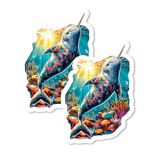 Narwhal Magnet 10,2 cm, 2 Stück, starke Vinyl-Magnete für Kühlschrank, Spind, Küche, Büro, niedlich, lustig, ästhetisch, cool, langlebig und langlebig, Souvenir ID44999 Narwhal Magnet 10,2 cm, 2 Stück, starke Vinyl-Magnete für Kühlschrank, Spind, Küche, Büro, niedlich, lustig, ästhetisch, cool, langlebig und langlebig, Souvenir ID44999 von No Thorns Media