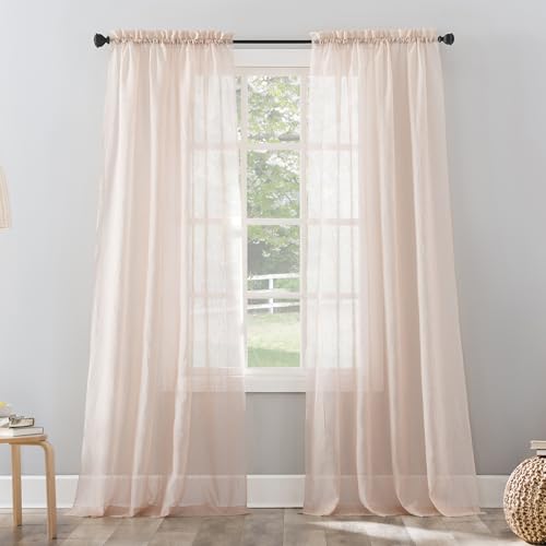 No. 918 Erica Vorhang, Voile, mit Stangen, 129,5 x 160 cm, Whisper Pink von No. 918