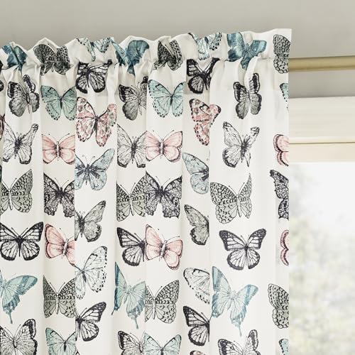 No. 918 Marepesia Vorhang, Schmetterlingsdruck, energiesparend, 137,2 x 213,4 cm, Blau von No. 918
