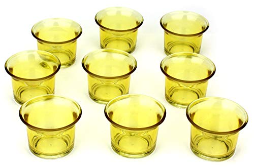 NoNa 4,5 cm Teelicht-Gläser - Neun im Set - GELB - Teelichtglas Kerzenglas Kerzengläser Teelichthalter von NoNa