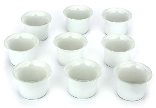 NoNa 4,5 cm Teelicht-Gläser - Neun im Set - Weiss - Teelichtglas Kerzenglas Kerzengläser Teelichthalter von NoNa