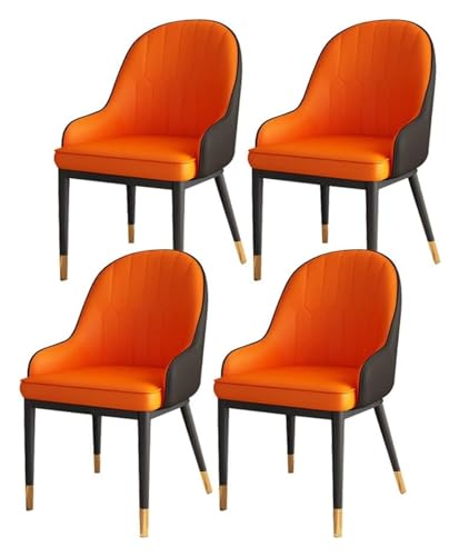 NoSper Esszimmerstühle mit hoher Rückenlehne, weicher Sitz, PU-Leder, Wohnzimmerstühle mit Metallbeinen, Küche, Loungesessel (Farbe: G) von NoSper