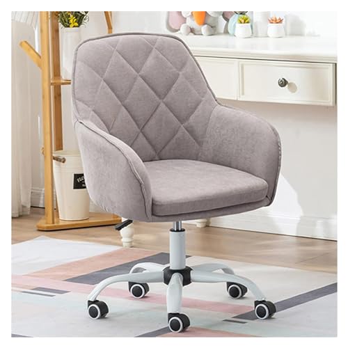Stuhl Computerstuhl Heben Verstellbarer Stuhl Samt Drehstuhl mit Rückenlehne, 360° Schwenkräder Bürostuhl (Farbe: Grau) von NoSper