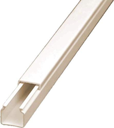 CabCom PVC Kabelkanal Kabelleiste Kabelschacht Brüstungskanal zur Montage an Wand oder Decke diverse Größen und Farben 10 Meter (5x2 Meter) 10 x 10 mm weiß selbstklebend von NoSun